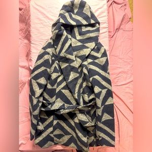 Hooded navy and grey jacket